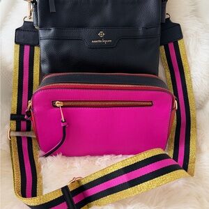 Nanette Lepore Crossbody Bag plus bonus Hot Pink and Black Savida bag